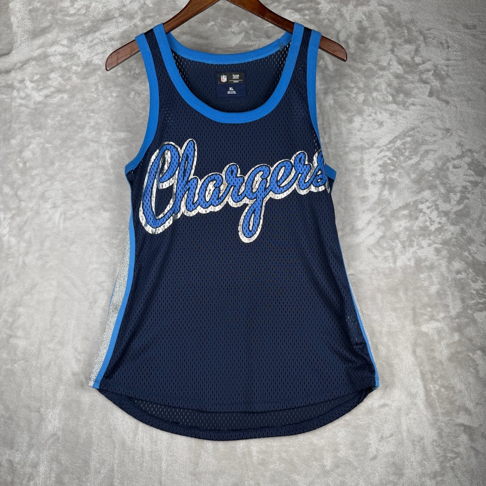 NFL‎ Team Apparel Los Angeles Chargers Womens XL Mesh Tank Top Jersey Navy Blue